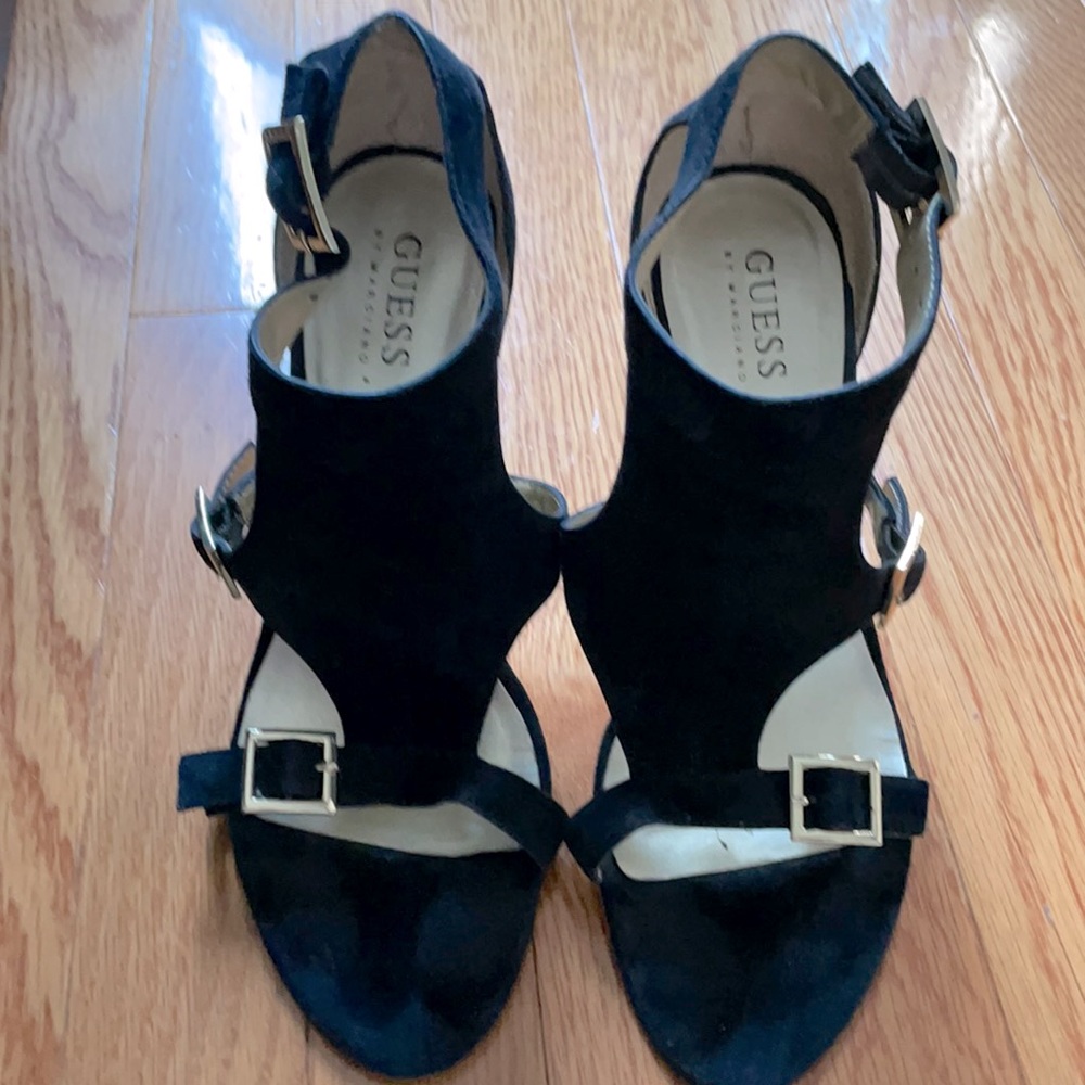open toe shoes black
